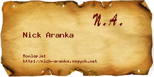 Nick Aranka névjegykártya