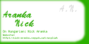 aranka nick business card